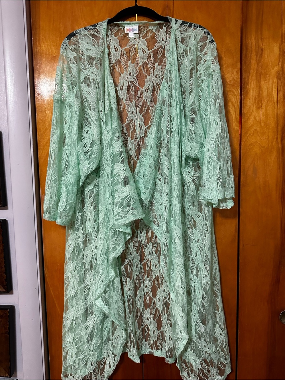 LuLaRoe Mint Lace Kimono Cover-Up